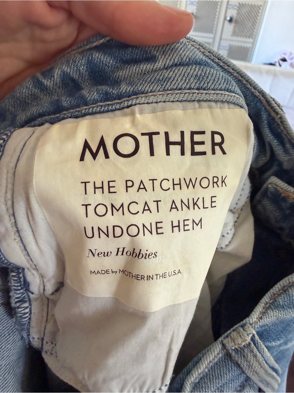 Mother Distressed Jeans with Patchwork Detail - Picture 7 of 7